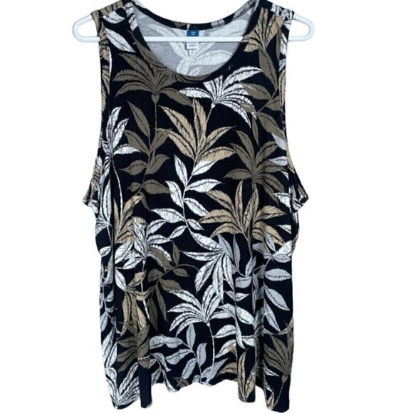 Old Navy XXL Luxe Tank Top Sleeveless Shirt Blouse Swing Long Length Relaxed Fit - Picture 3 of 5